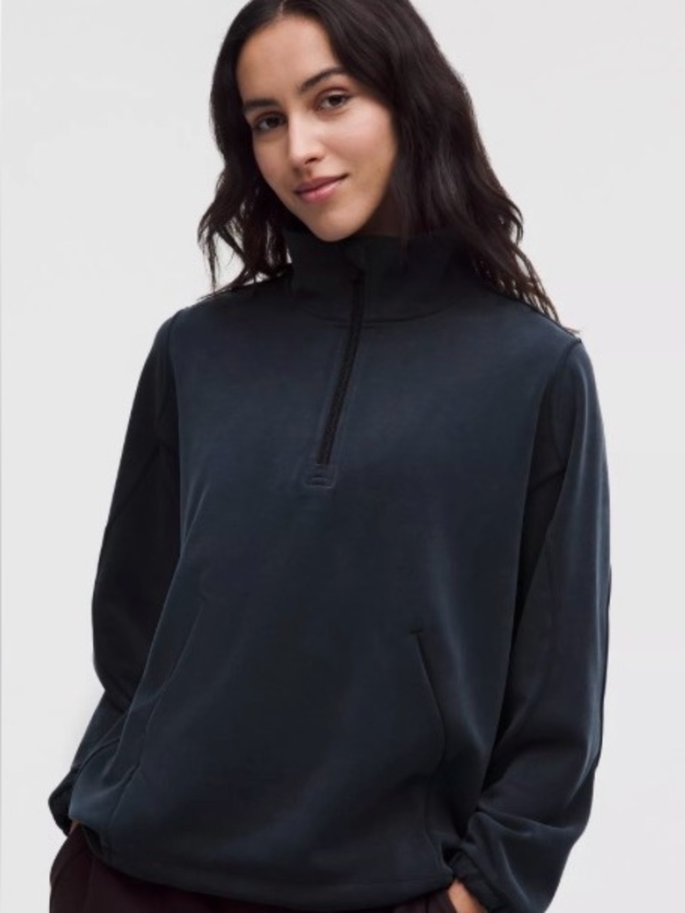 Women’s Half-Zip Pullover Sweatshirt - Navy Blue - sold out online